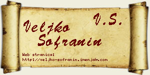 Veljko Sofranin vizit kartica